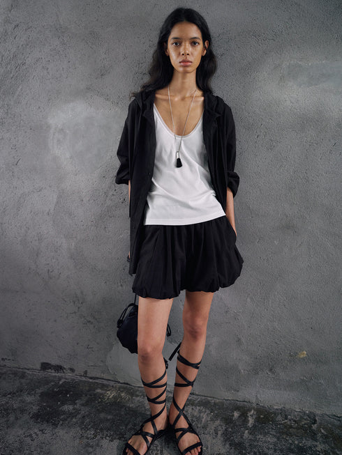 Shorts burbuja color umber