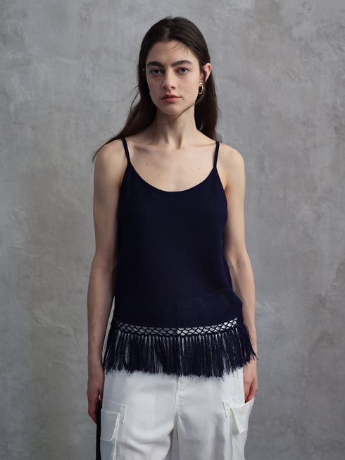Lucent Fringe U-Neck Vest
