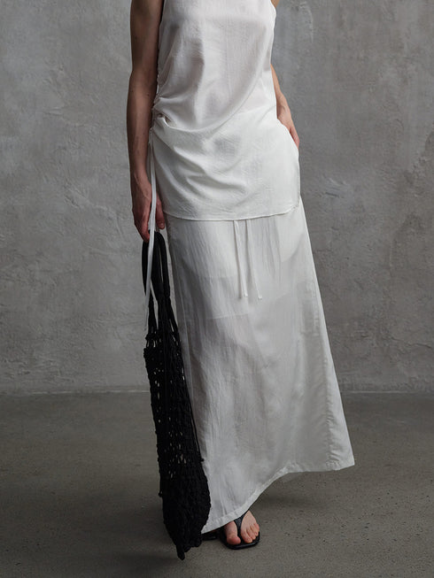 Vapor Drawstring Straight Skirt