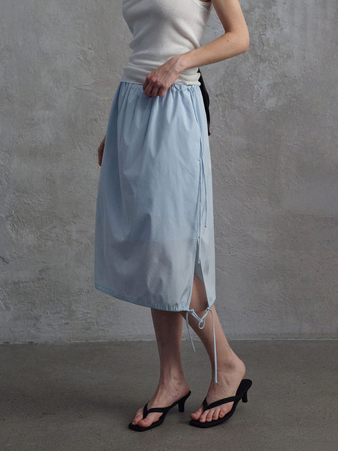 Umber Satin Drawstring Skirt