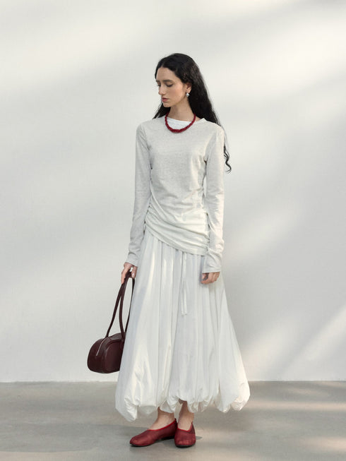 Sable Linen Ruche Pullover
