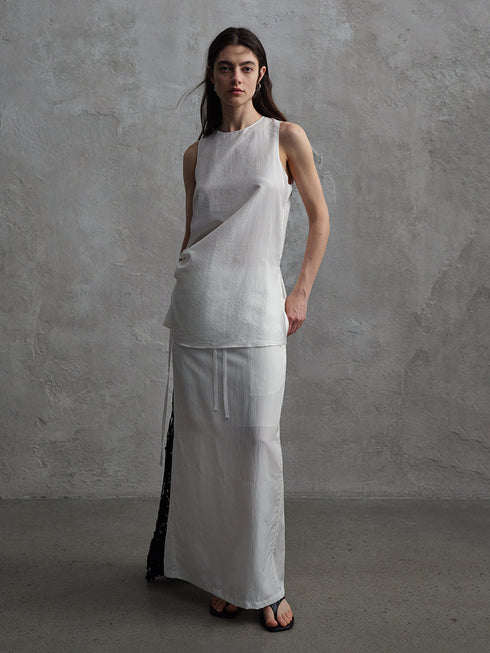 Vapor Drawstring Straight Skirt