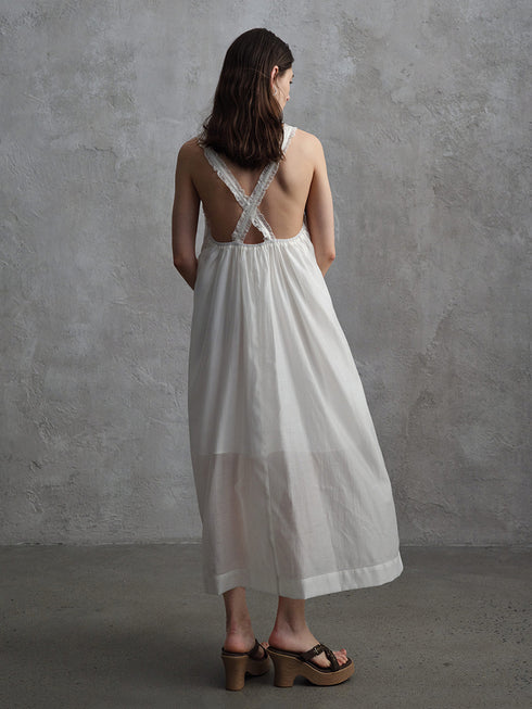 Vapor Embroidered Vest Dress
