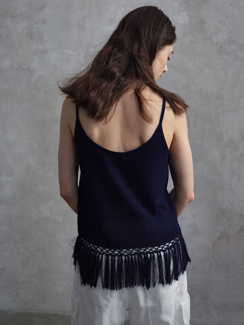 Lucent Fringe U-Neck Vest