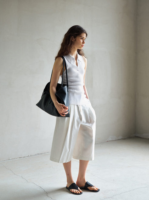 Umber Ribbed Polo Tank