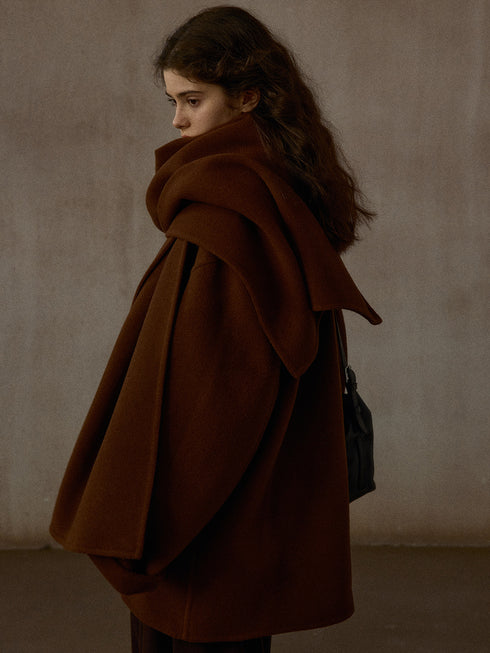 Solace Handmade Wool Scarf Coat