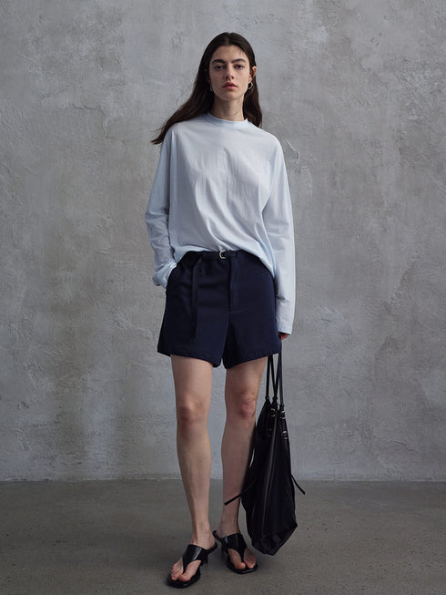 Inkveil Belted Shorts