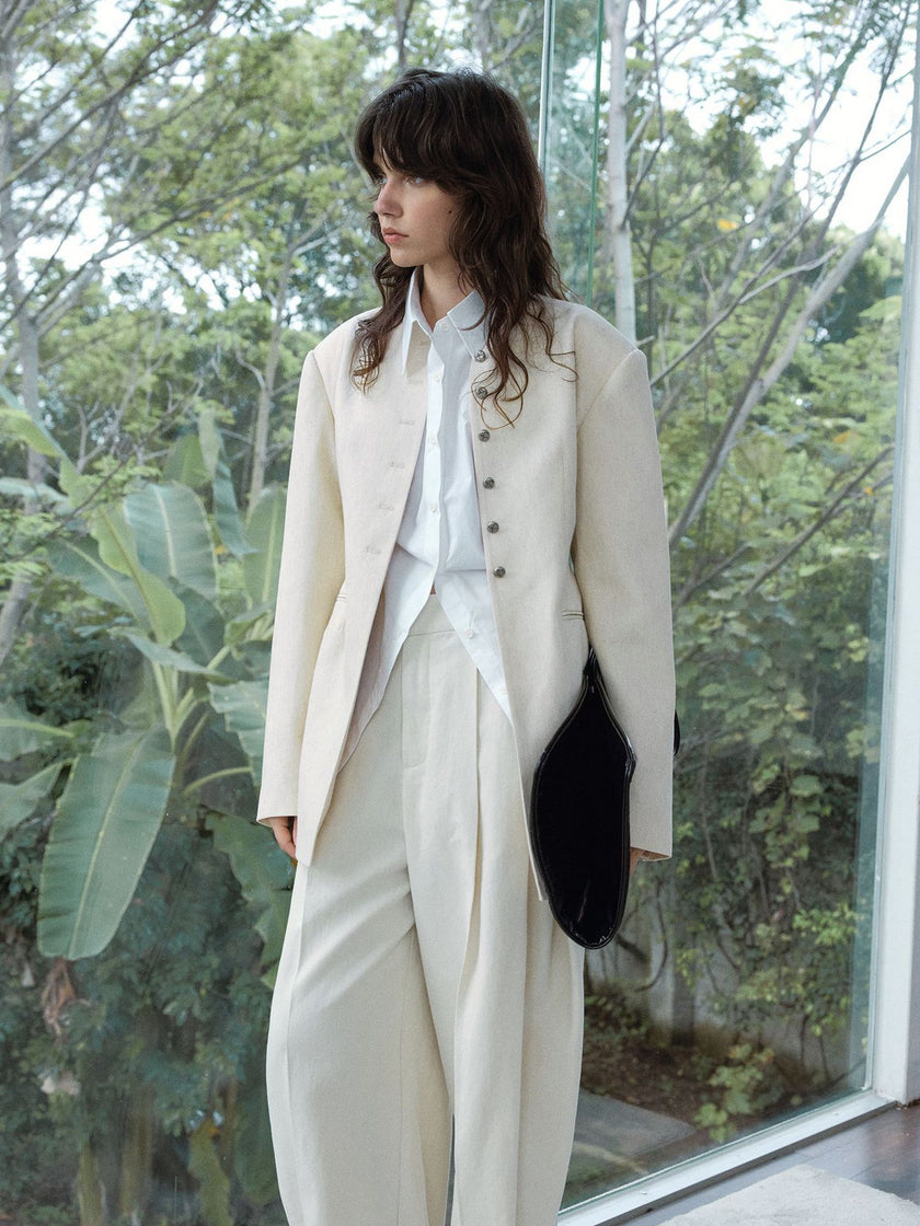 Cyrie Linen Curve Blazer