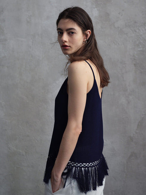 Lucent Fringe U-Neck Vest