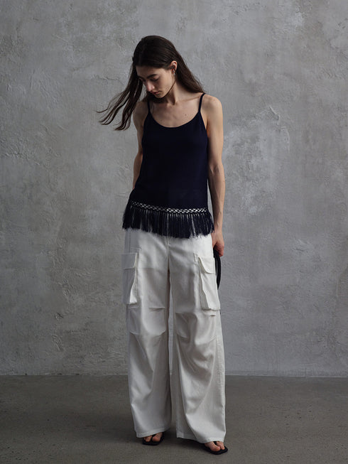 Lucent Fringe U-Neck Vest