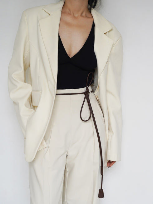 Linear Faux Leather Belt