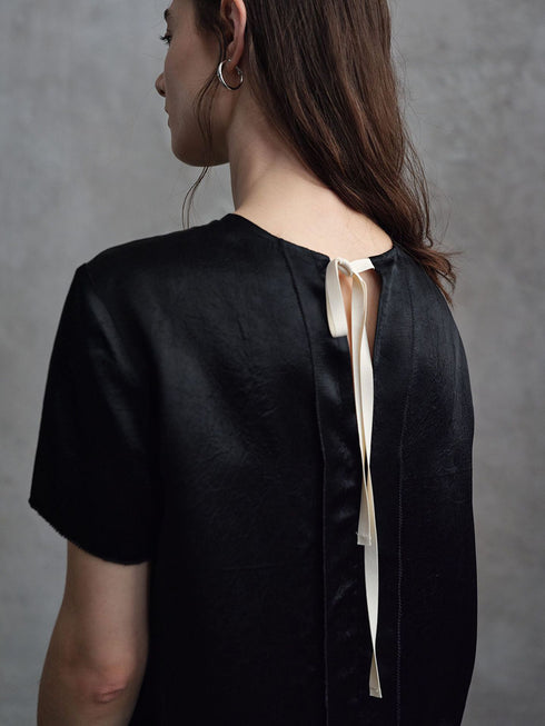 Nightfall Satin Tie-Back Top