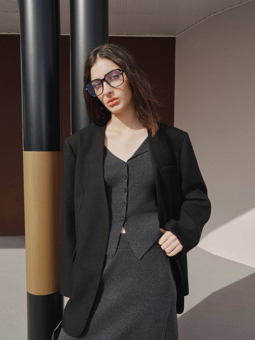 Blazer en laine structurée