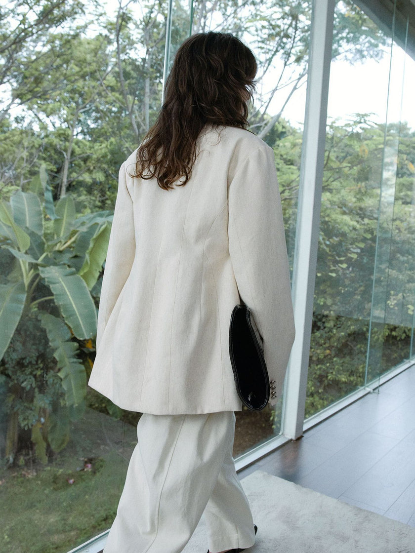 Cyrie Linen Curve Blazer