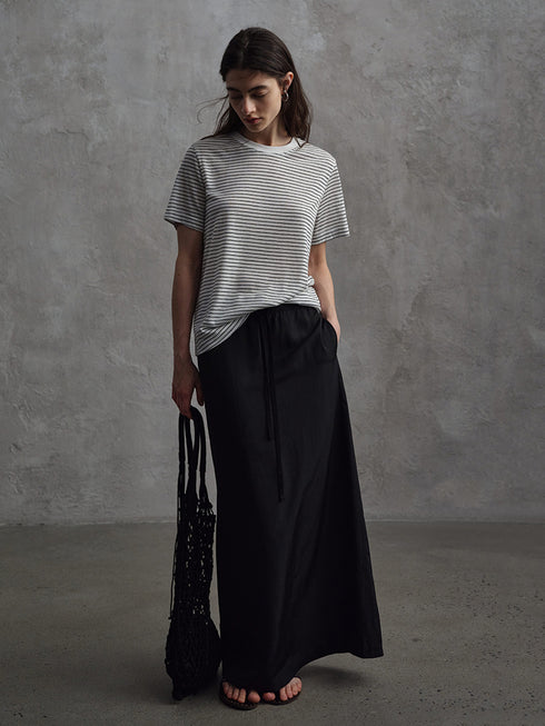 Vapor Drawstring Straight Skirt