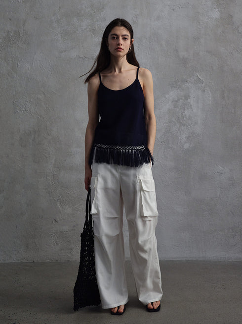 Lucent Fringe U-Neck Vest