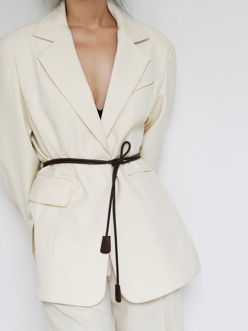 Linear Faux Leather Belt