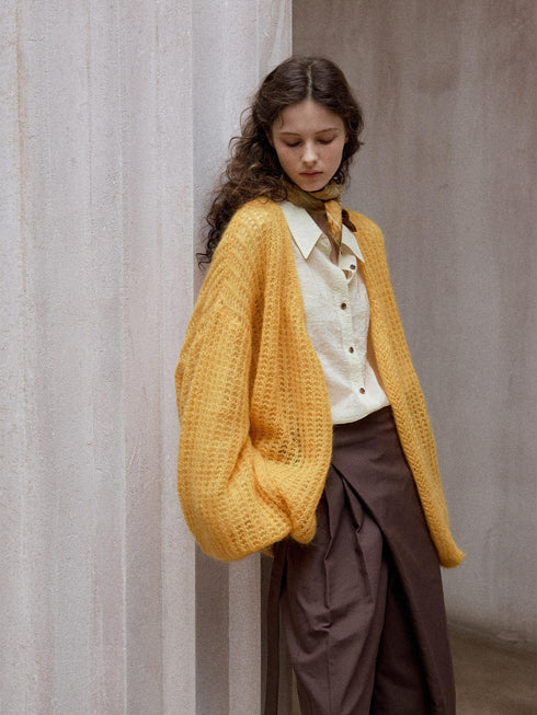 Fluffaint Weave Cardigan