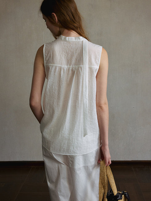 Zephyr Asymmetric Tie-Neck Top