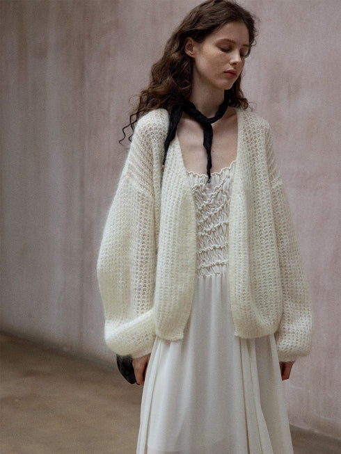 Fluffaint Weave Cardigan