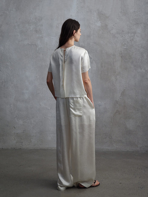 Nightfall Satin Tie-Back Top