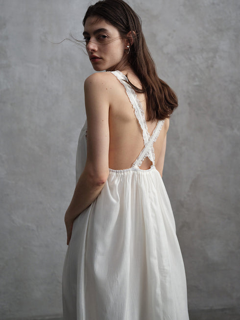 Vapor Embroidered Vest Dress