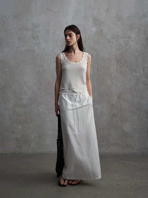 Vapor Drawstring Straight Skirt