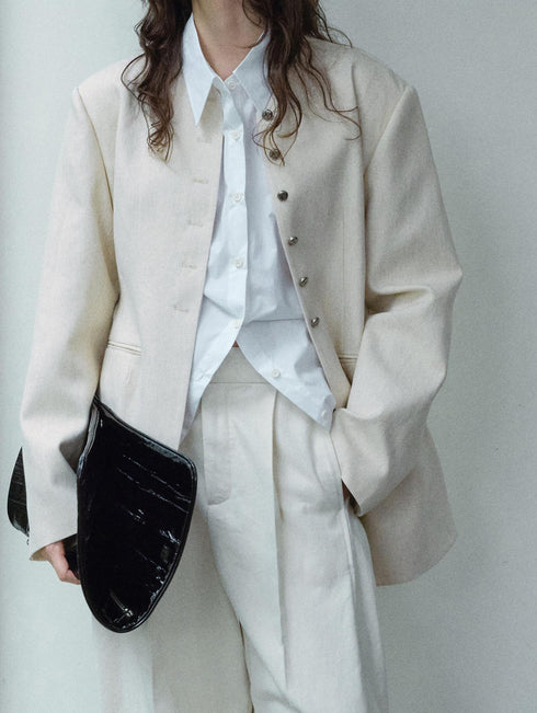 Cyrie Linen Curve Blazer