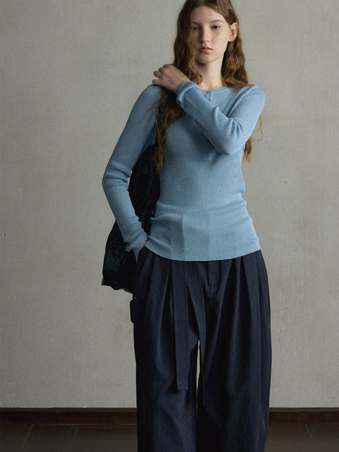 Senna Ribbed Henley Top