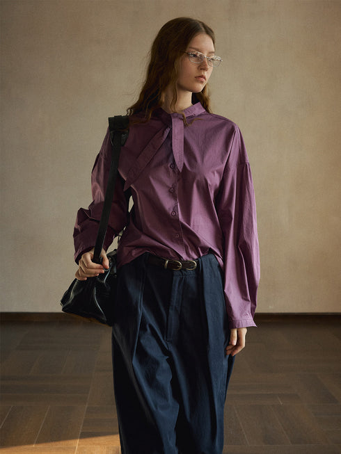 Lune Scarf-Collar Shirt