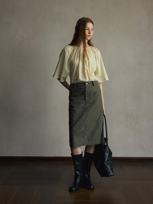 Nola Washed Utility Skirt