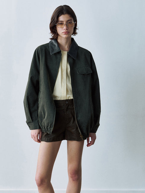 Mave Contrast-Collar Jacket