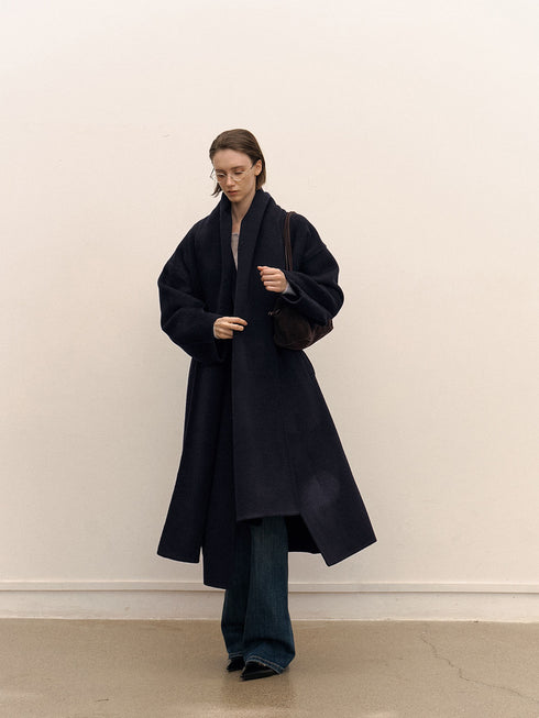 Elwen Wool Coat with Scarf