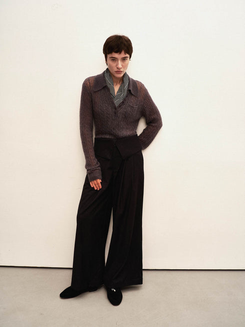 Sola Pleated Wide-Leg Trousers