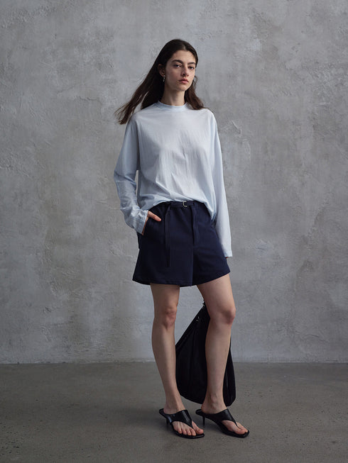 Inkveil Belted Shorts