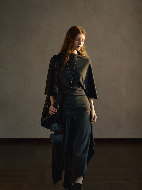 Sera Cape-Sleeve Modal Top