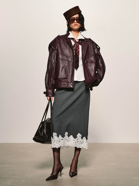 Grained Leather Jacket