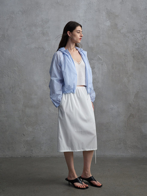 Umber Satin Drawstring Skirt