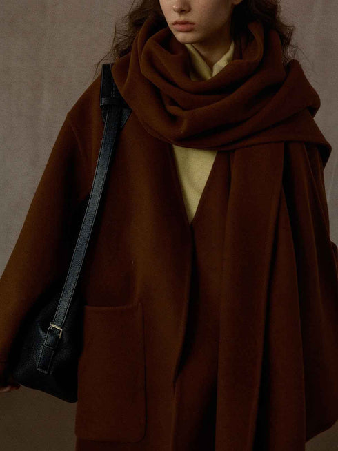 Solace Handmade Wool Scarf Coat