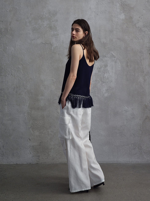 Lucent Fringe U-Neck Vest