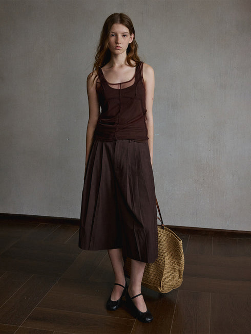 Umber Mesh Layer Cami