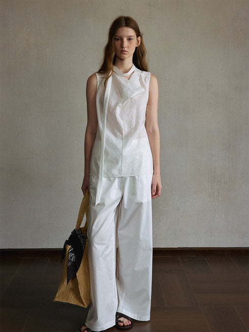 Zephyr Asymmetric Tie-Neck Top