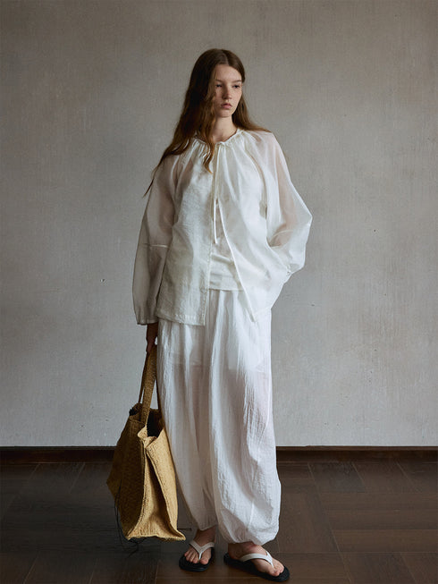 Haze Sheer Drawstring Cover-Up