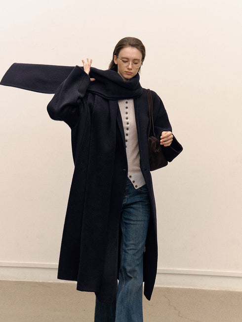 Elwen Wool Coat with Scarf