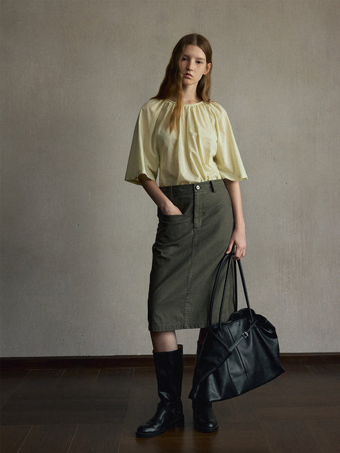 Nola Washed Utility Skirt