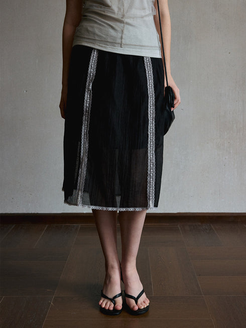 Sombra Lace-Trim Skirt