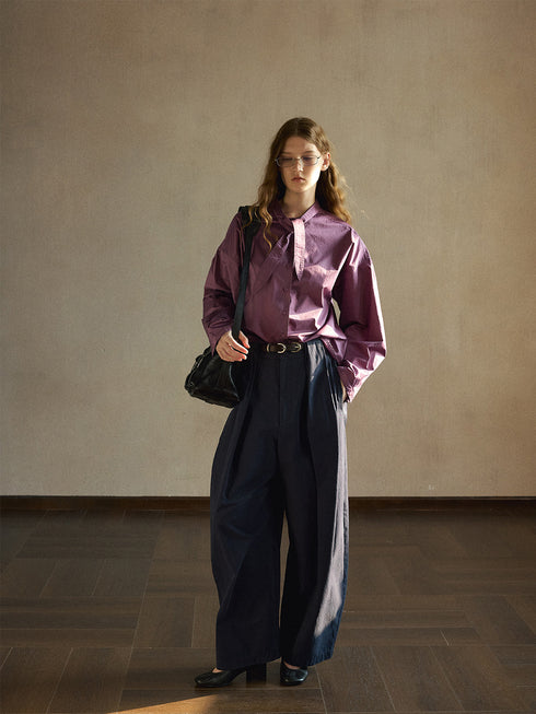 Lune Scarf-Collar Shirt