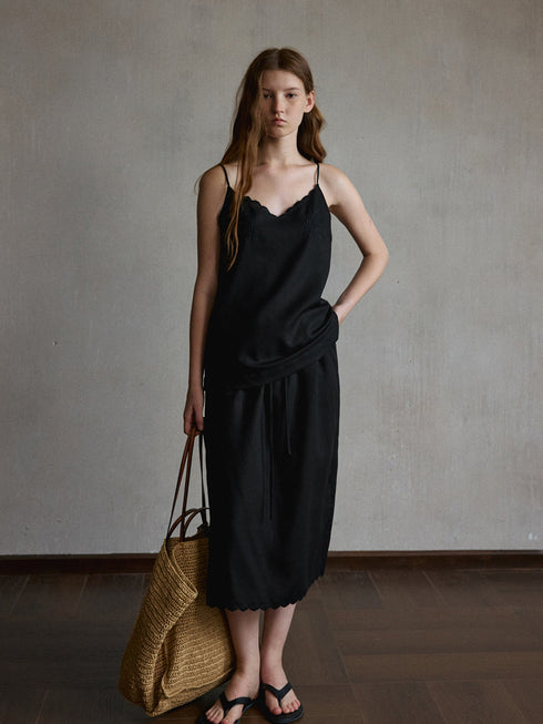 Lisse Embroidered Lyocell Skirt