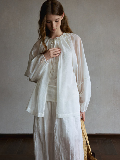 Haze Sheer Drawstring Cover-Up