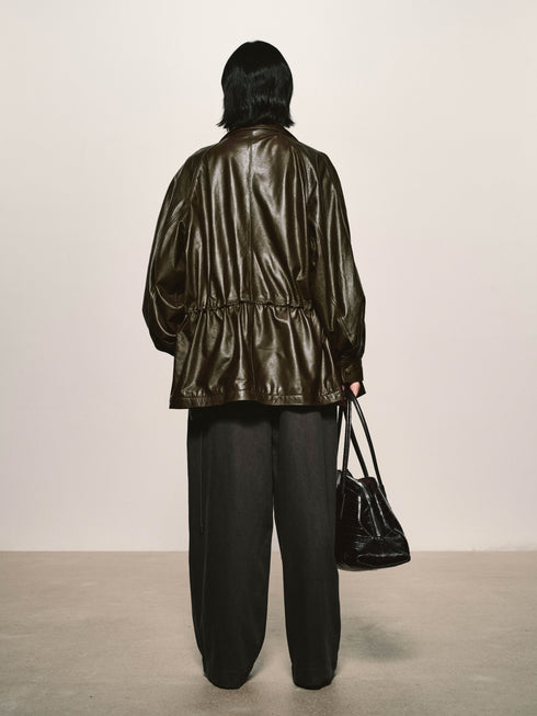 Lustrous Waxed Leather Jacket